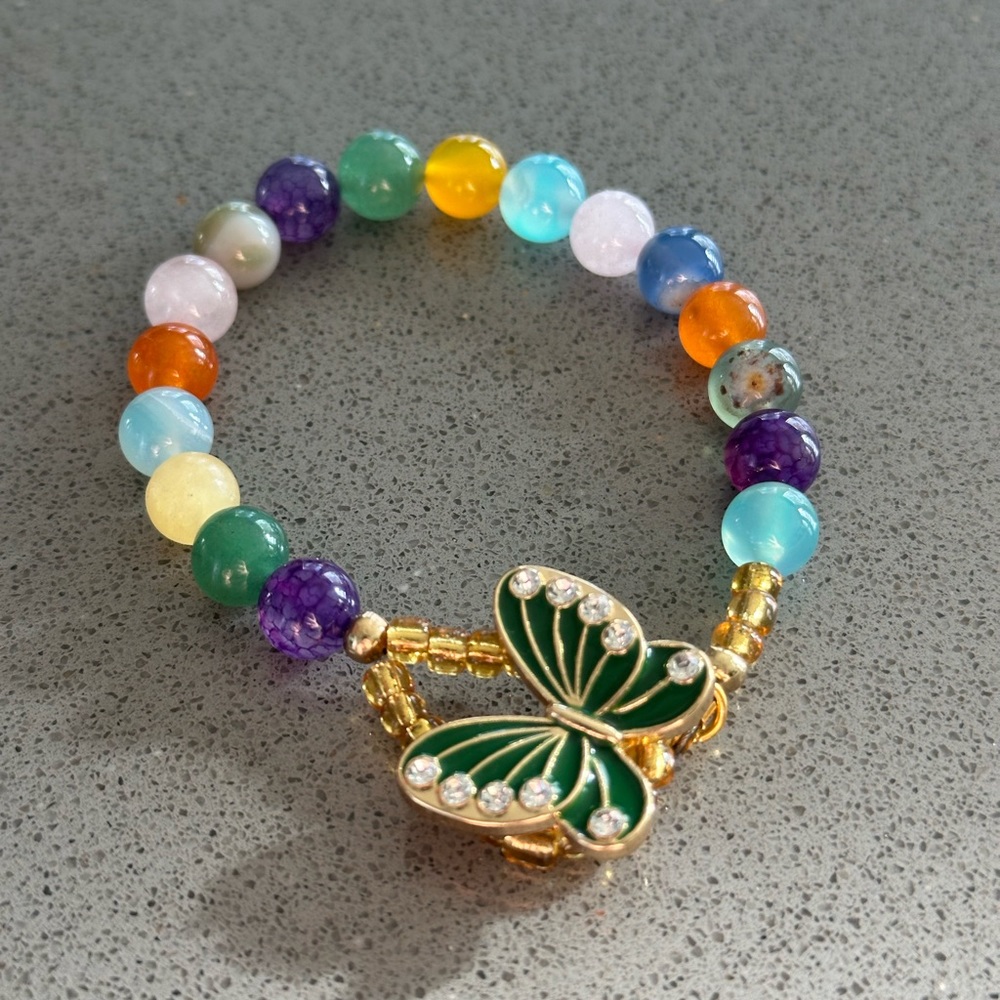 Beaded butterfly bracelet